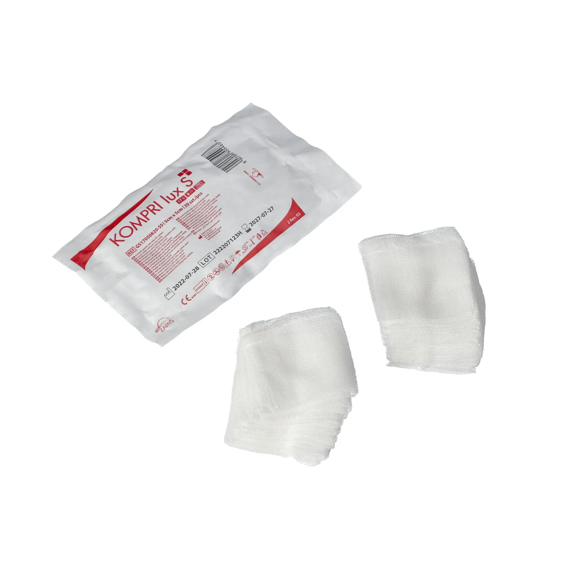 Kompresy gázové sterilné 5x5cm_20ks